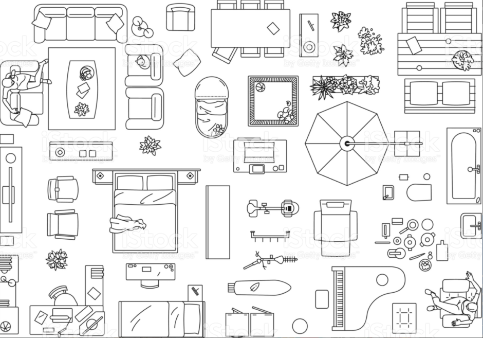 Значки мебели для планировки