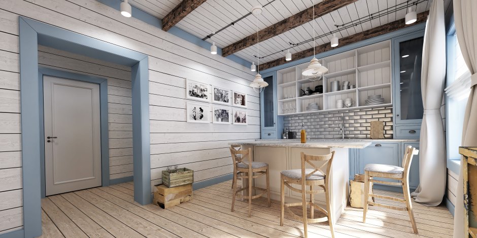 Белая деревянная стена