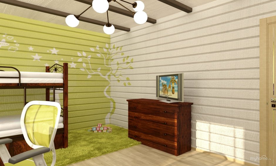 Вагонка в интерьере загородного дома