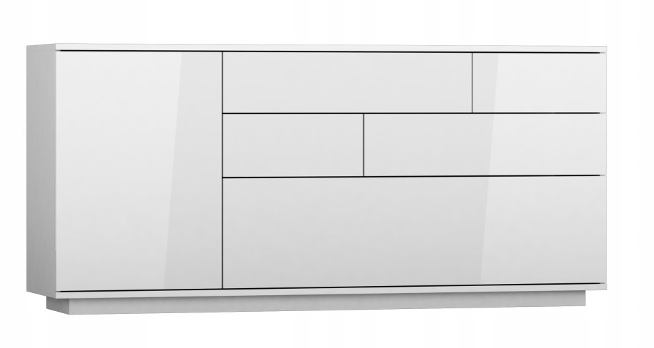 Комод 120 сонома белый глянец