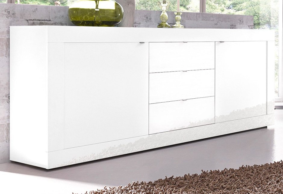 Комод белый глянец без ручек