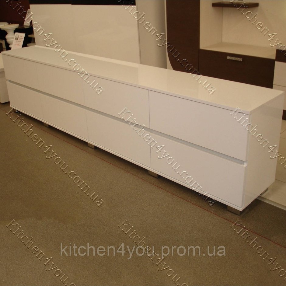 ТВ-тумба Глосс белый / белый глянец