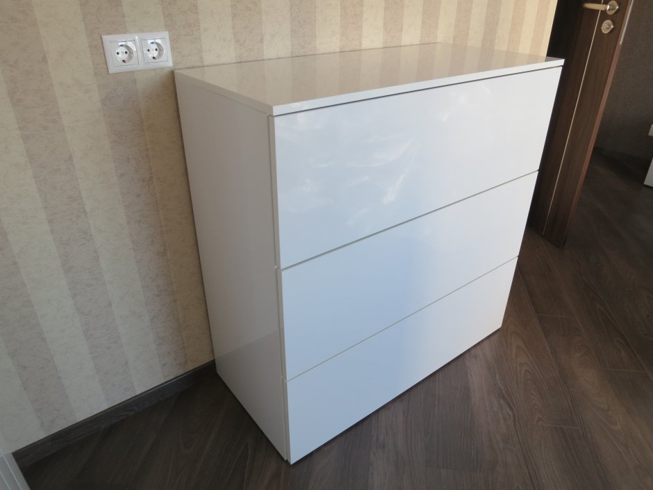 Комод белый 2 СТВ И 3 ящика без ручек
