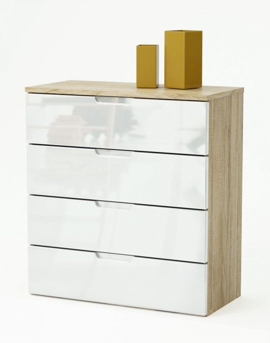 Белый комод с ручками