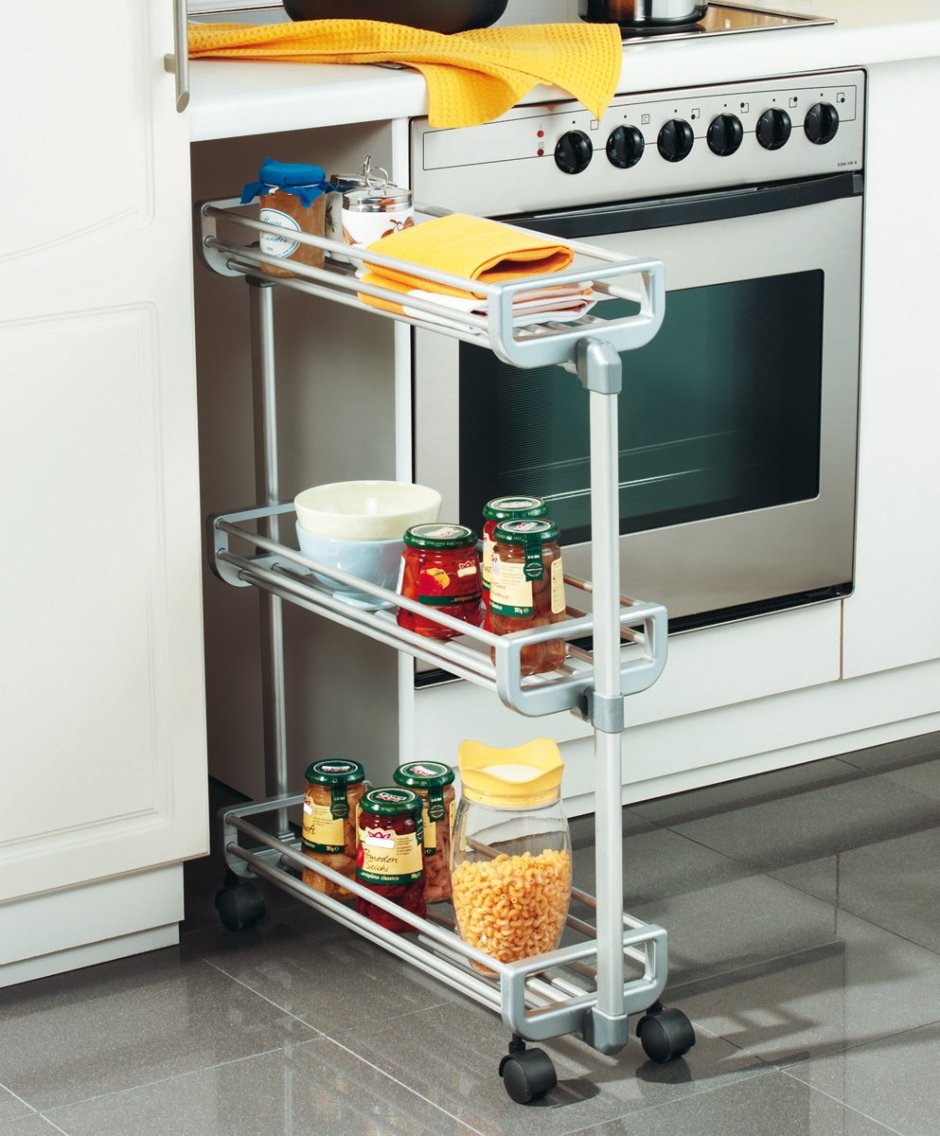 Выдвижная Этажерка на колёсах