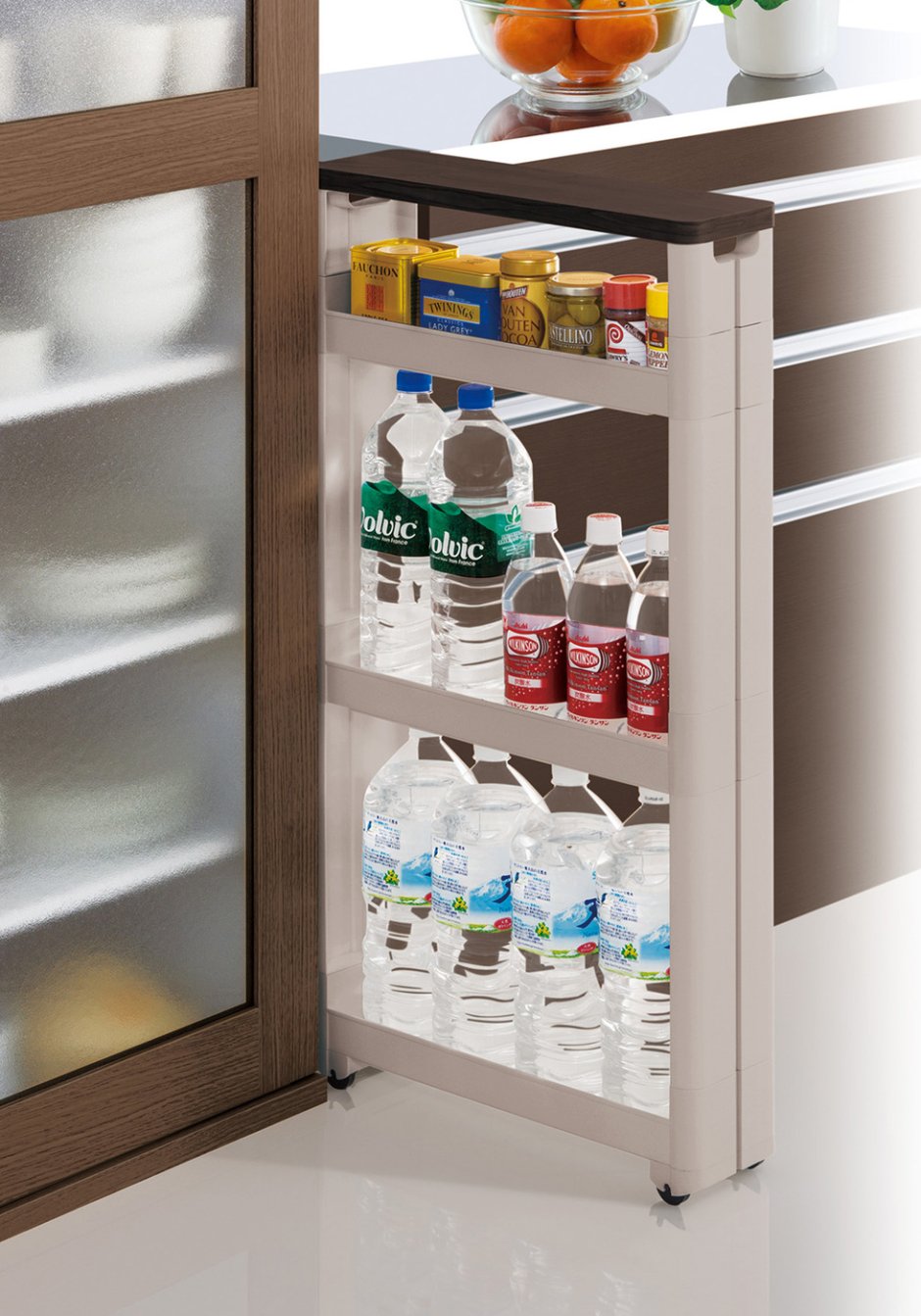 Sanada / Этажерка на колесах узкая 4 яруса 12,5*45*85,3 см