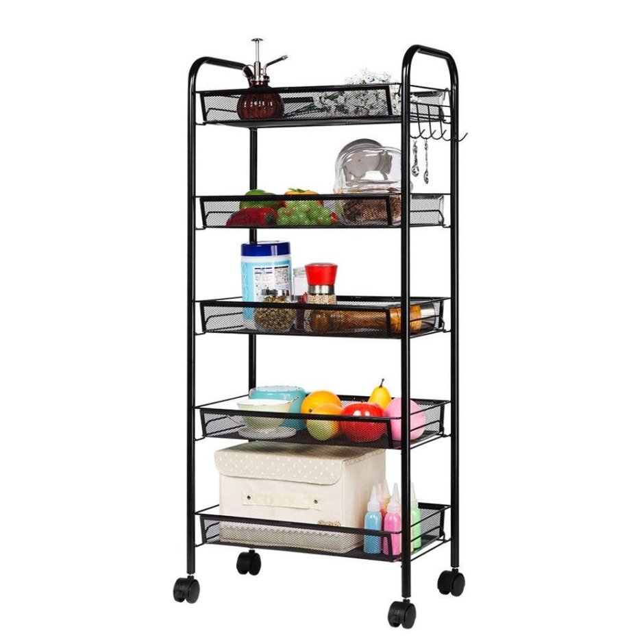 Этажерка металлическая на колесиках для овощей 3 Tier Storage Cart