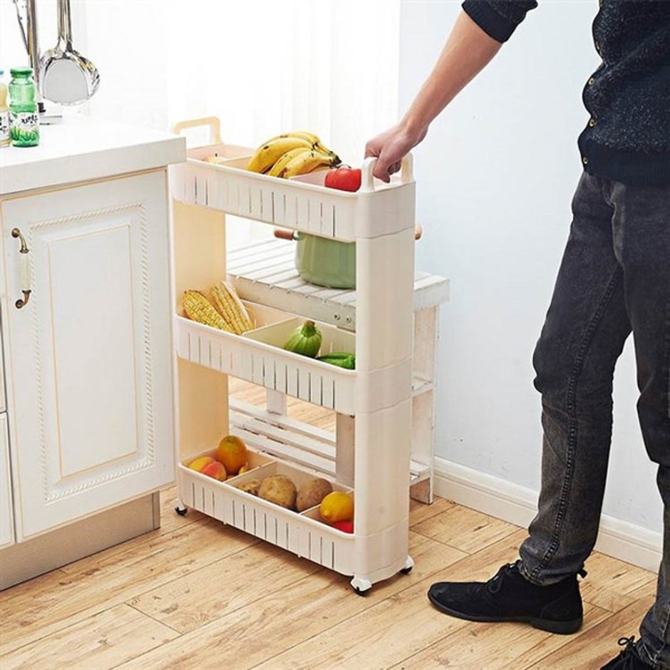 Этажерка для кухни узкая выдвижная