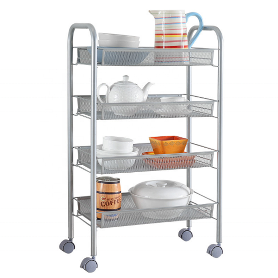 Этажерка Джулия 3 полки узкая на колесиках с12415