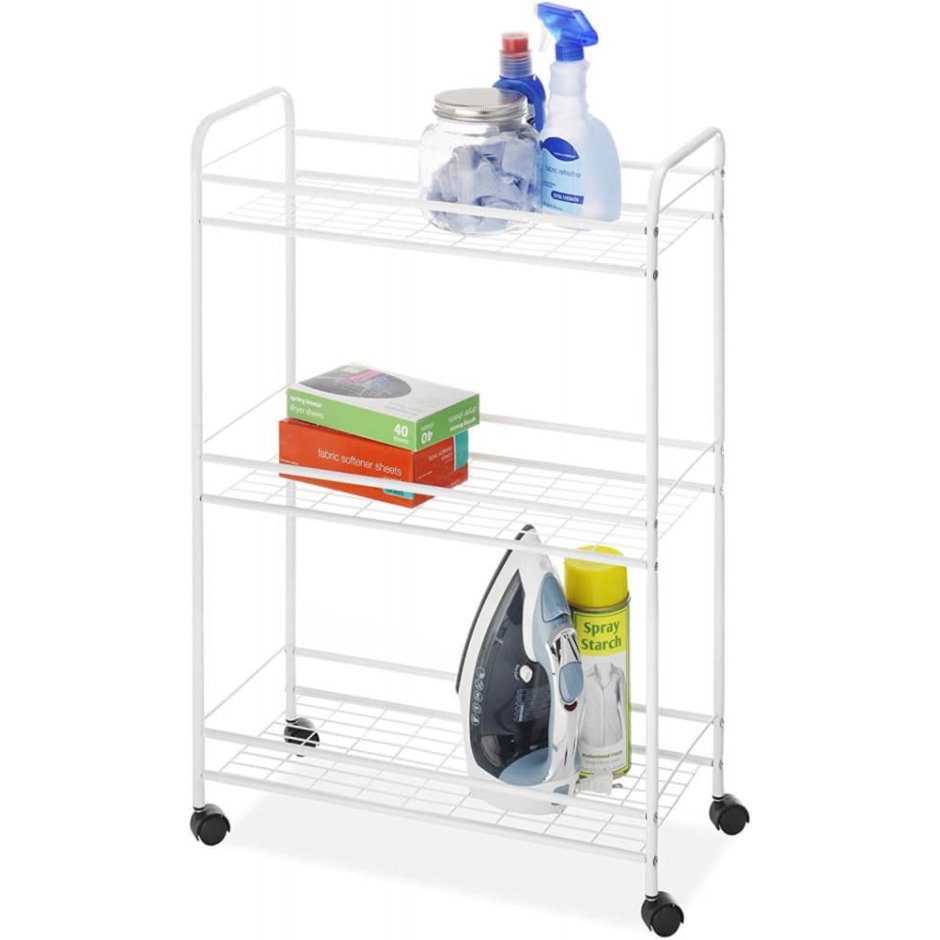 Трёхуровневая Этажерка на колёсиках collect Rack,36х24х63 см