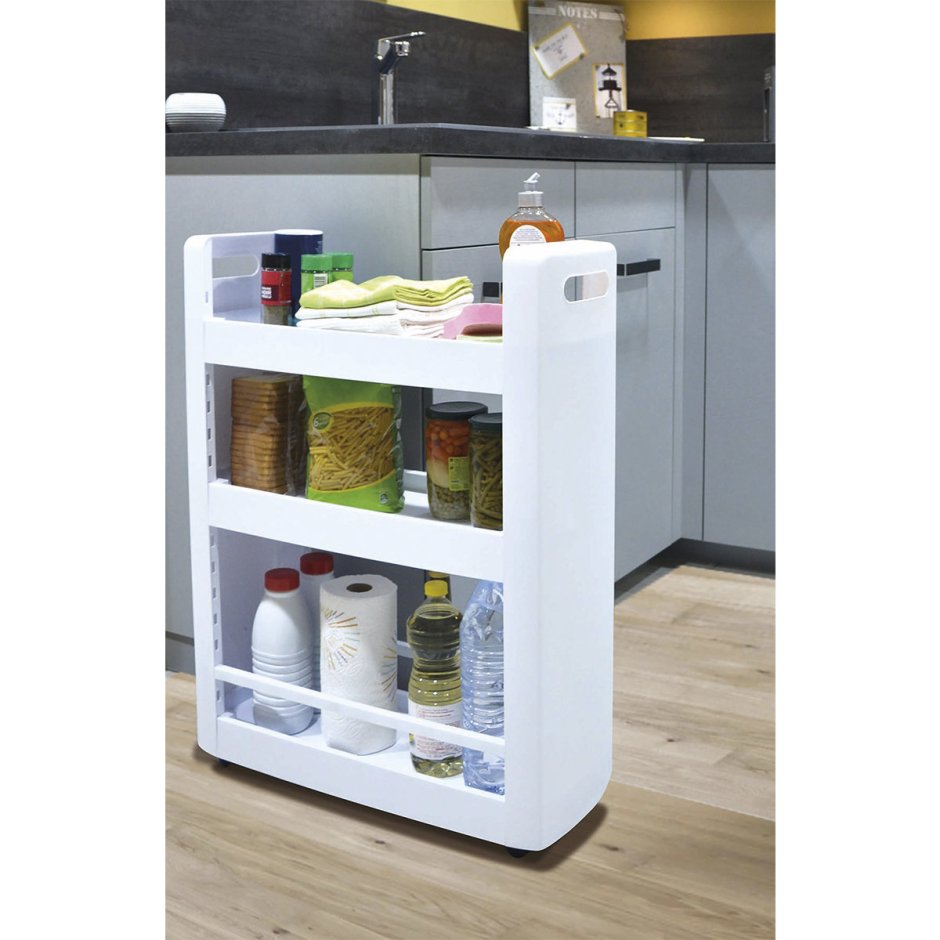 Узкий стеллаж на кухню