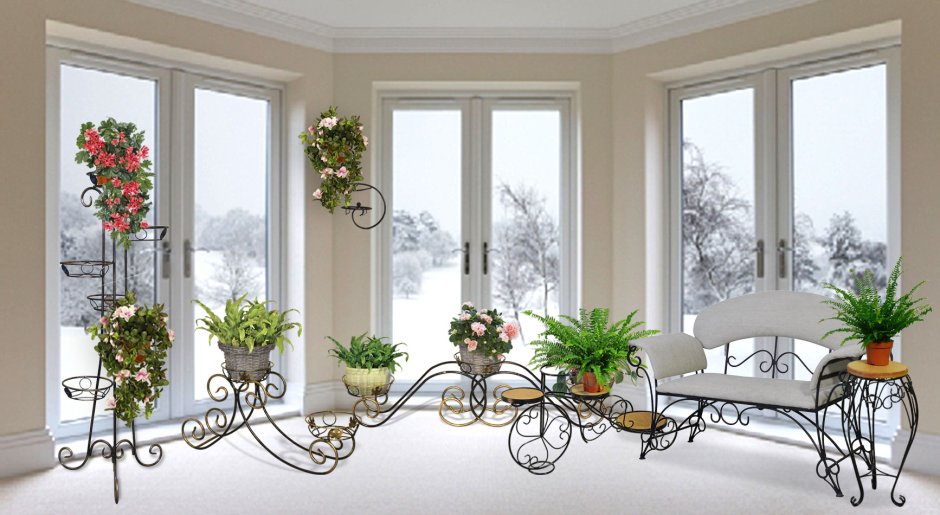 Скамейка для цветов на подоконник