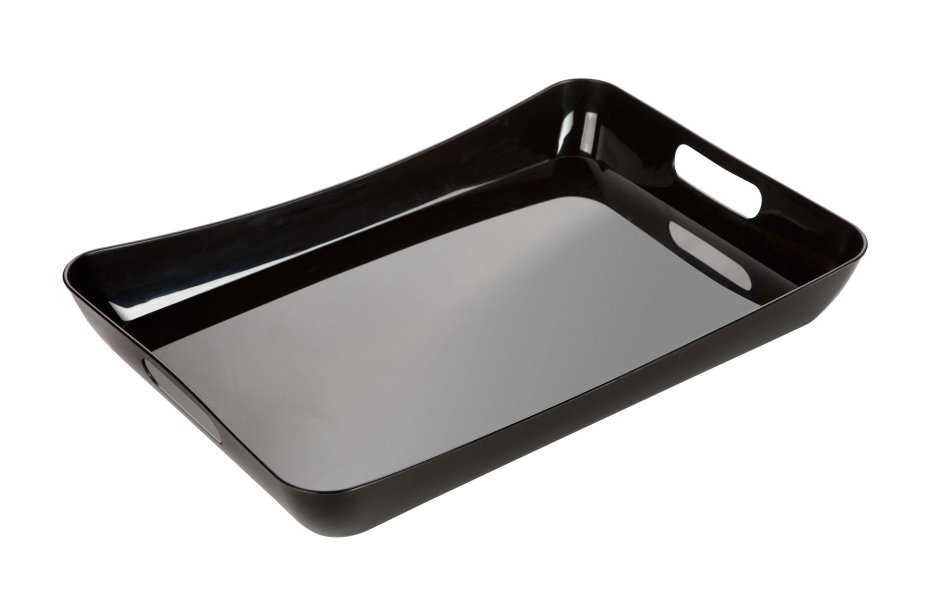 Поднос пластиковый, 5.2х28.2х42.2 см, прямоугольный Rondo ИК 066 черный Berossi