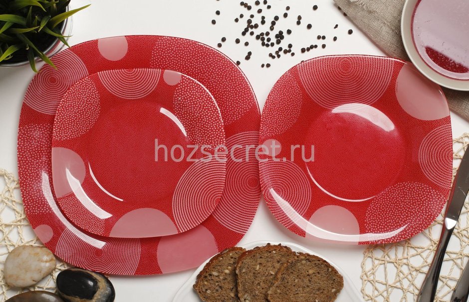 Столовый набор посуды Люминарк Carine const Red 19 предметов