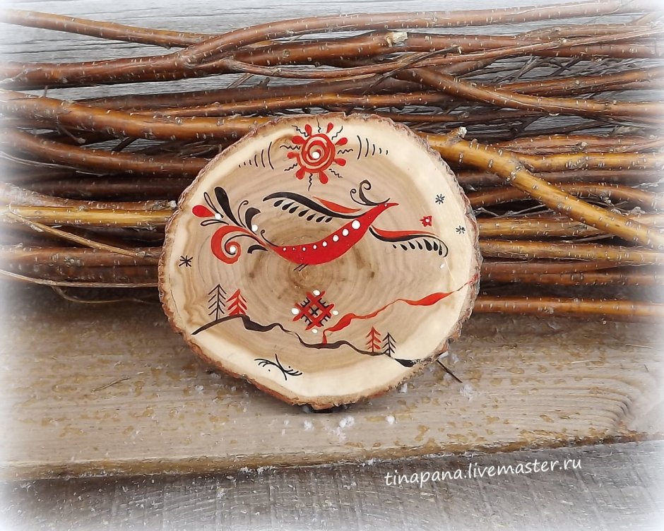 Рисование на деревянных спилах