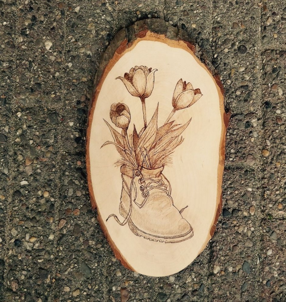 Рисование на деревянных спилах