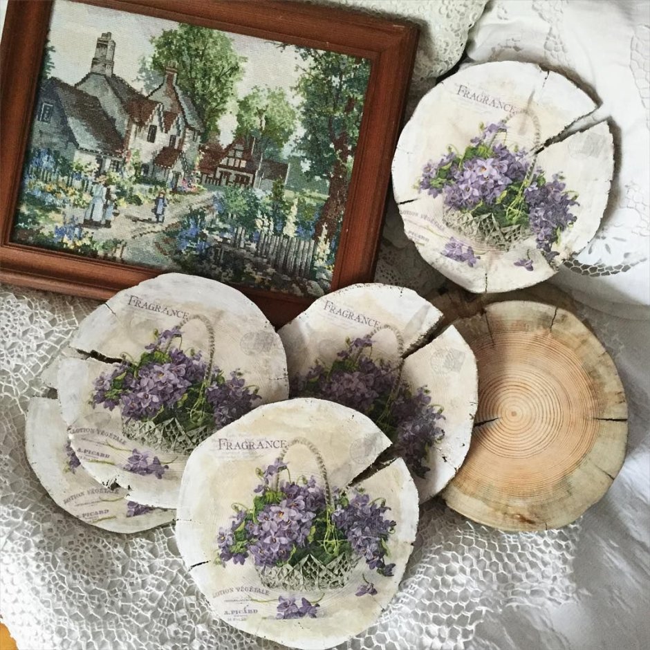 Выжигание на деревянных спилах