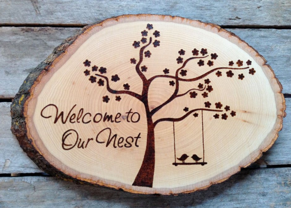 Выжигание на спиле дерева