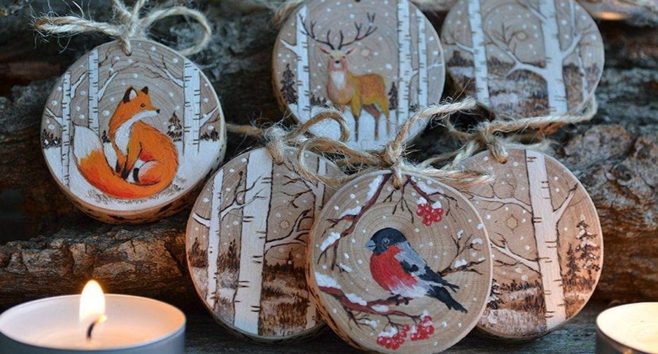 Панно на спиле дерева