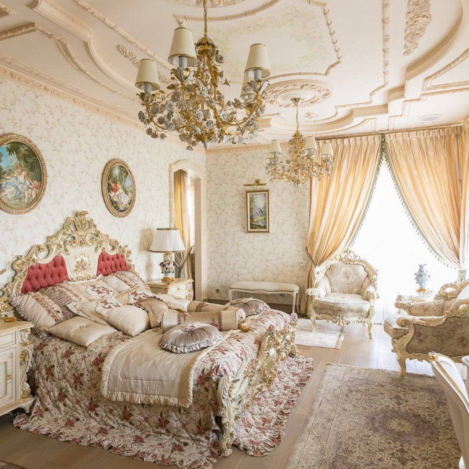 Спальня рококо Барокко золото
