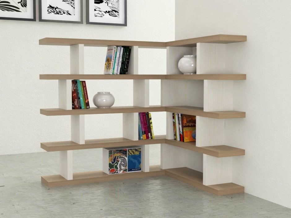 Угловой стеллаж для книг