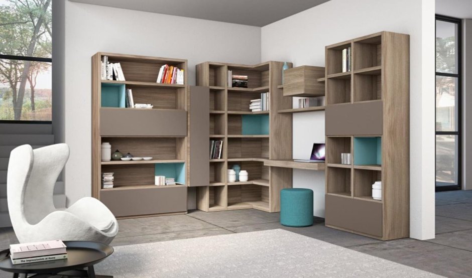 Угловая система хранения для гостиной