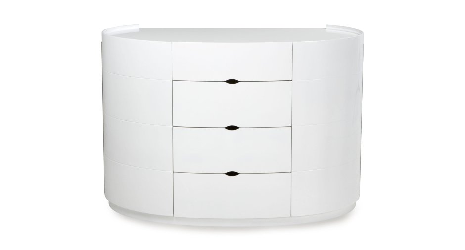 Комод радиусный белый