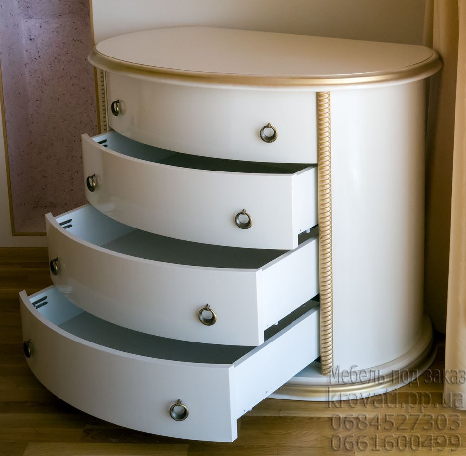 Комод радиусный белый