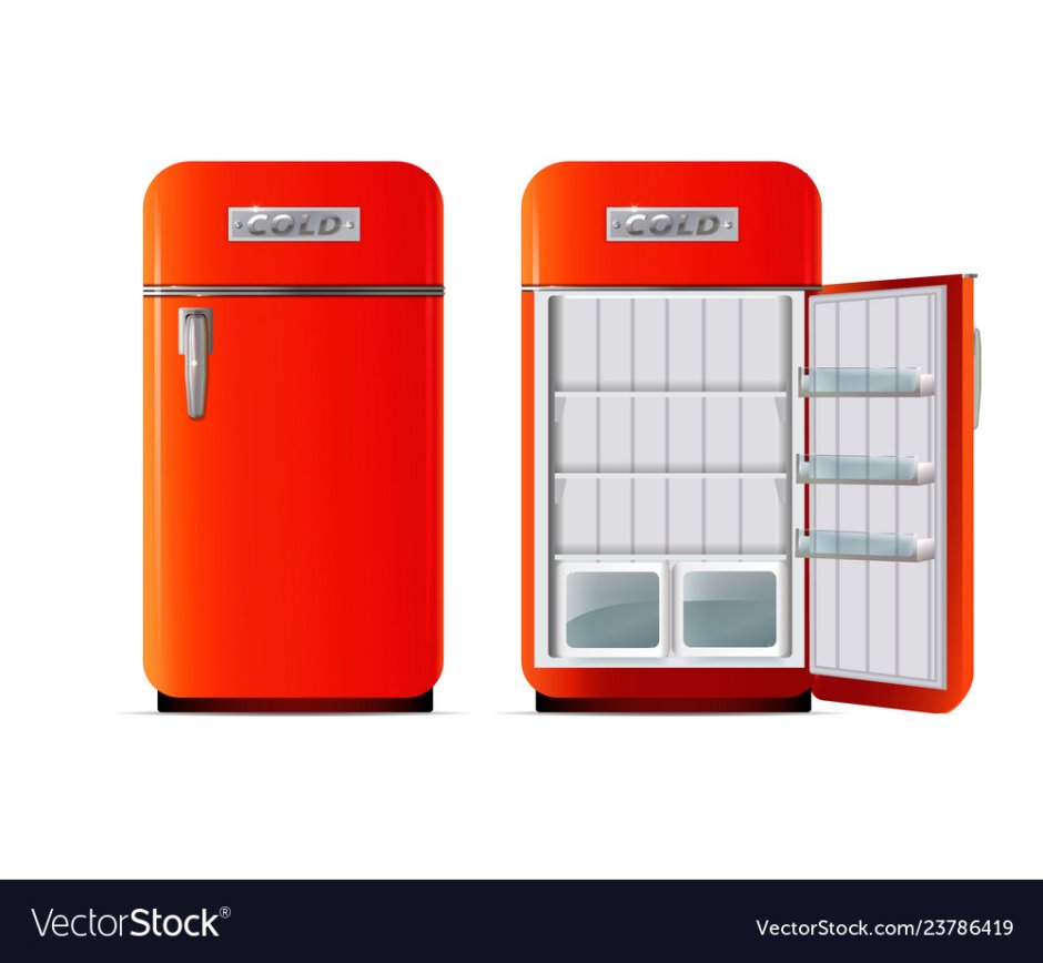Открытый холодильник вектор