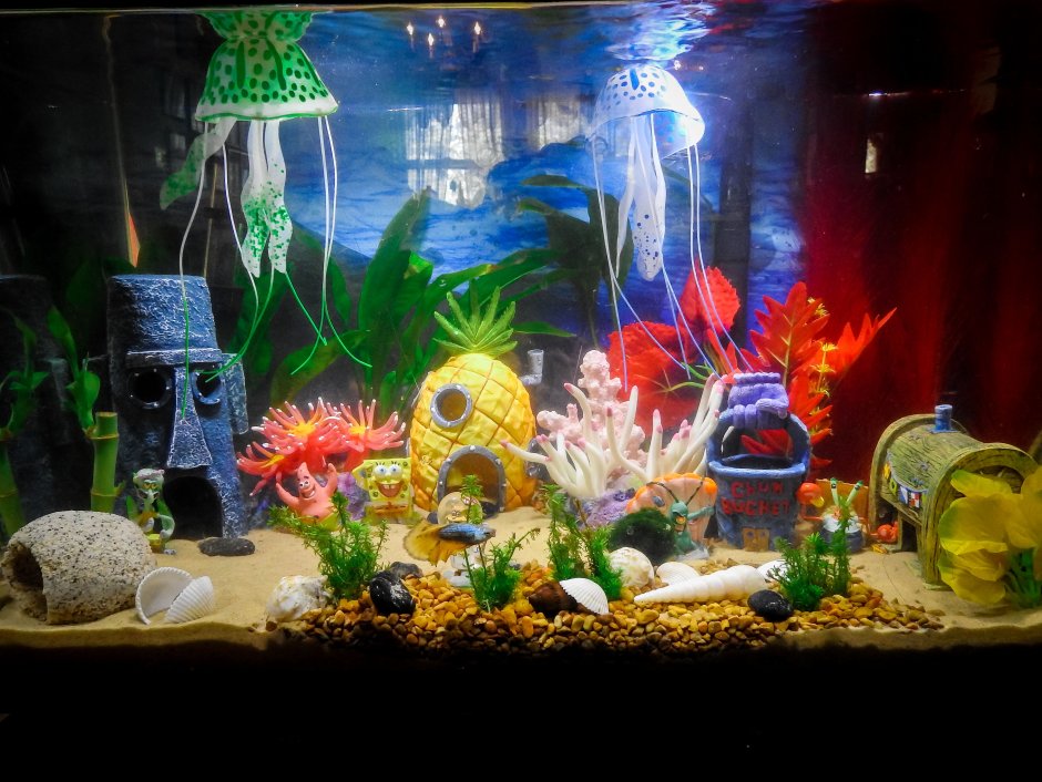 Красивые декорации в аквариуме