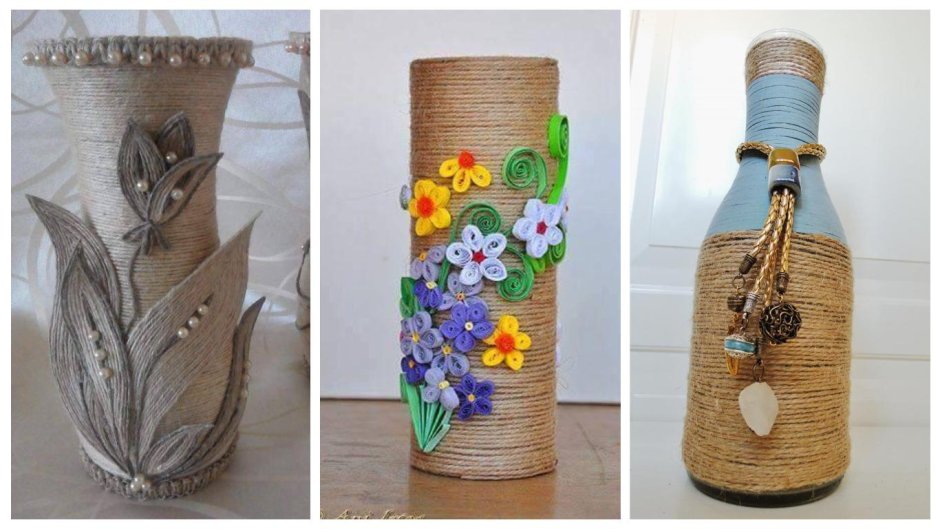 Декупаж банки шпагатом