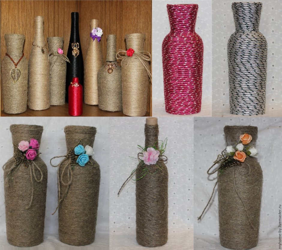 Декор стеклянных бутылок