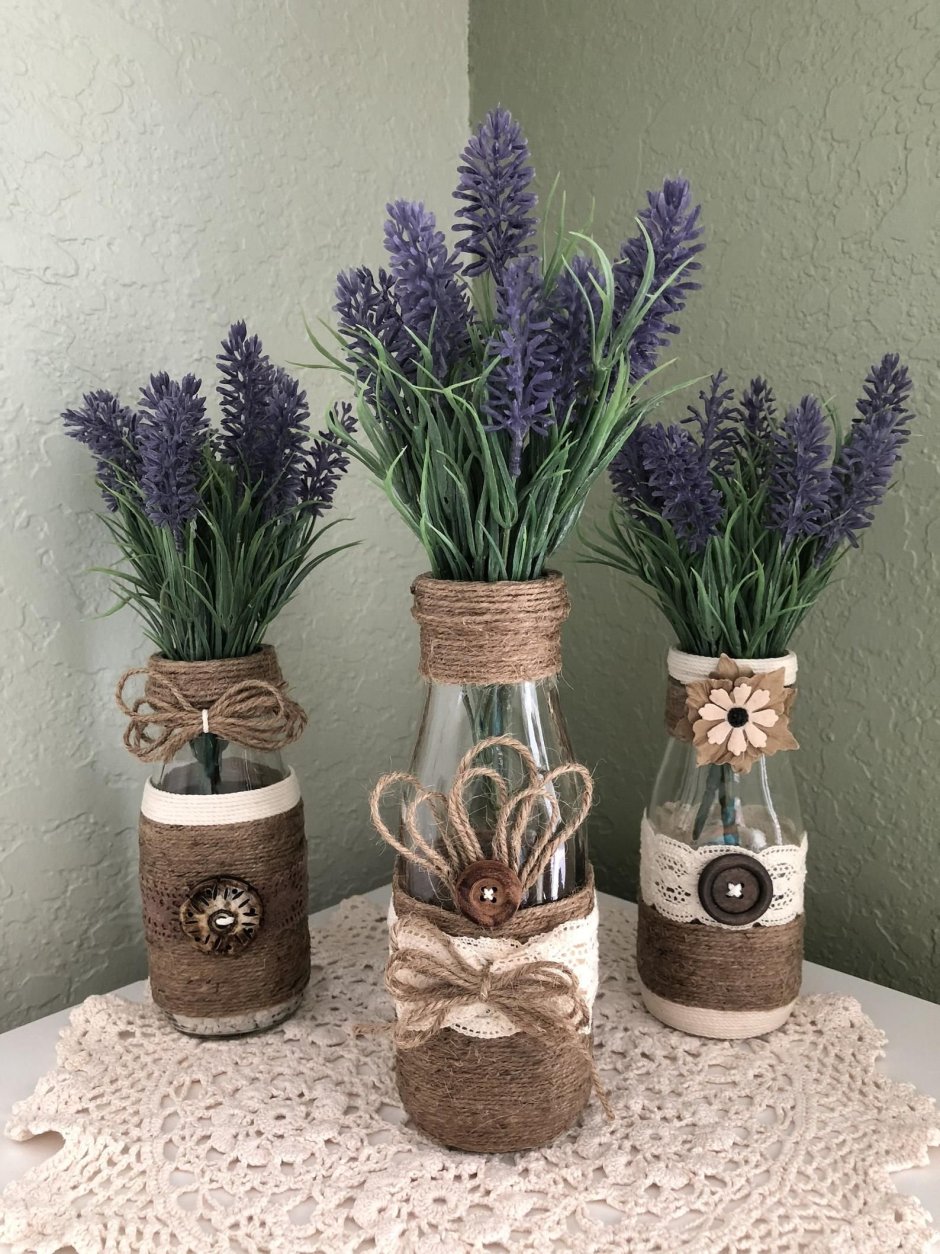 Декор баночек джутом