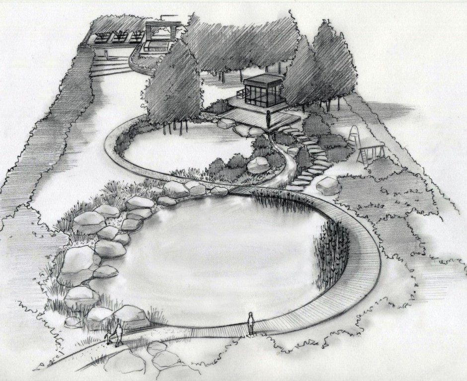 Ландшафт карандашом