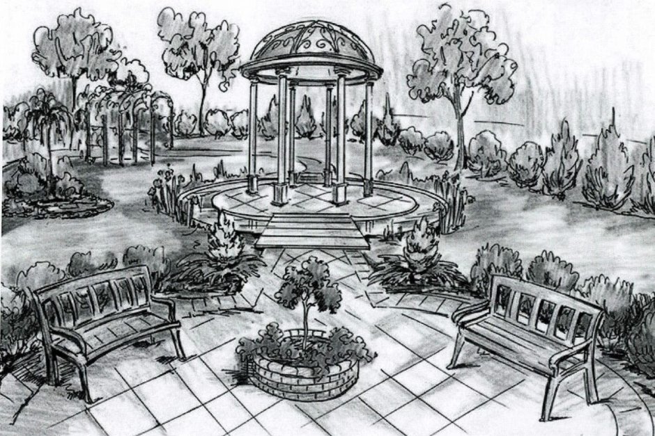 Эскиз садово парковой зоны