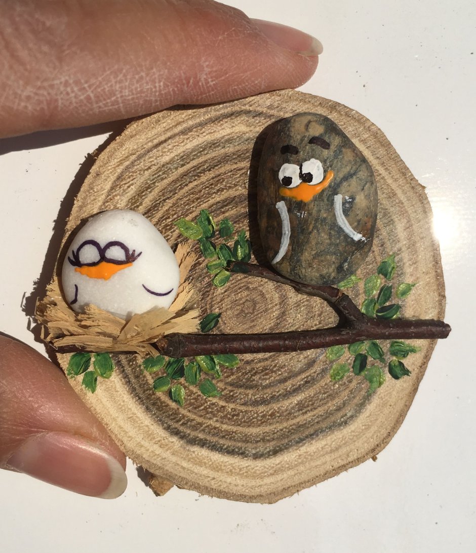 Поделки на срезе дерева