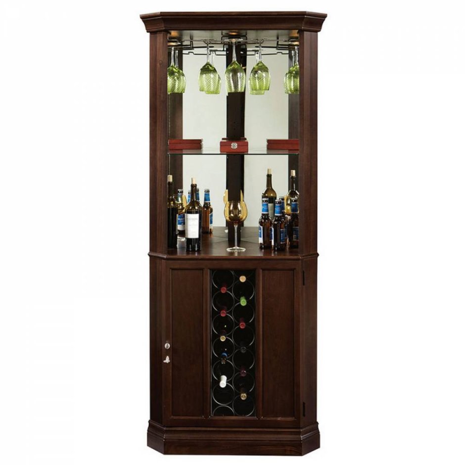 Угловой барный шкаф для гостиной