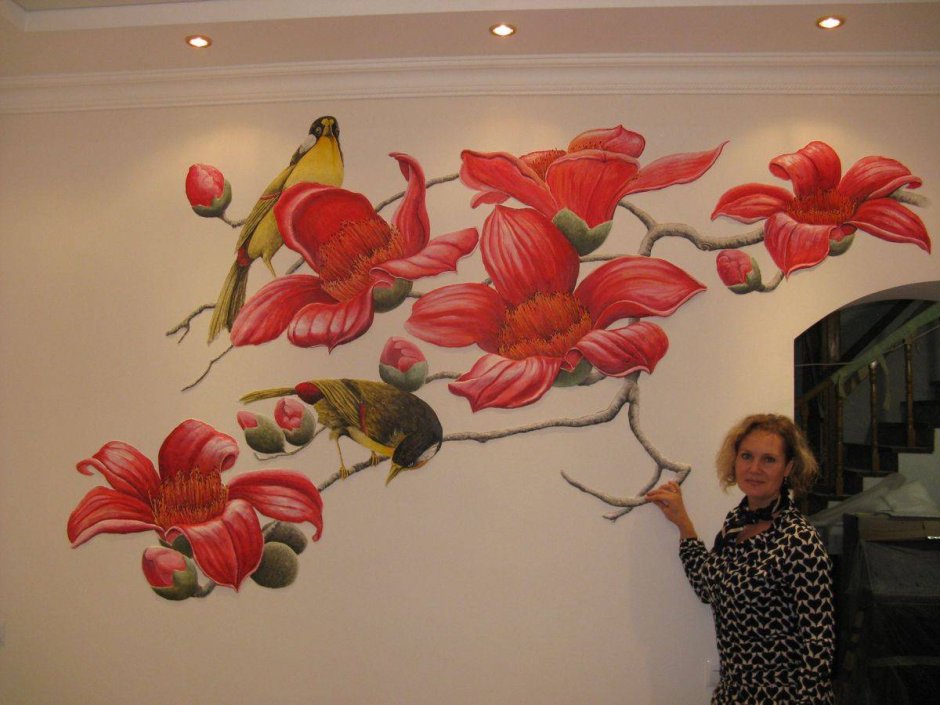 Панно цветы на стену