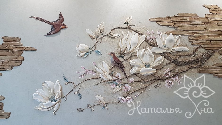 Лепнина дерево на стене
