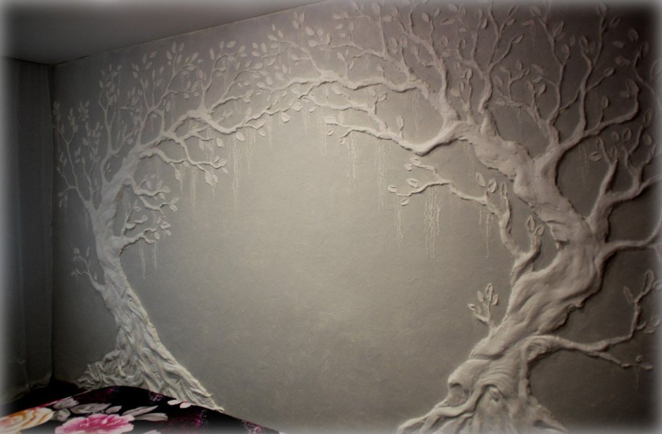 Ветка Сакуры на стене