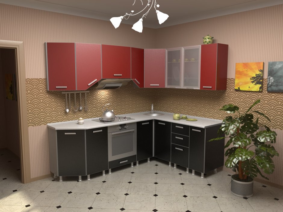 Кухня Азалия угловая МДФ