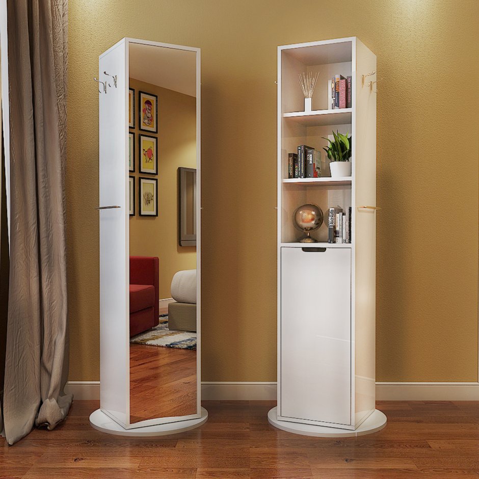 Круглое зеркало в прихожей