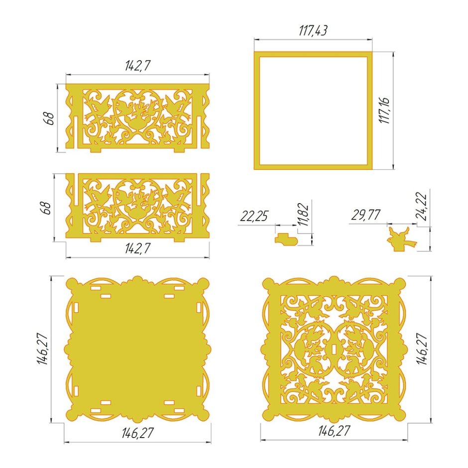 Шкатулка из фанеры чертежи