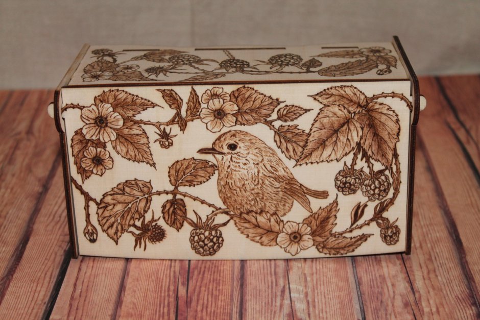 Выжигание по дереву шкатулка