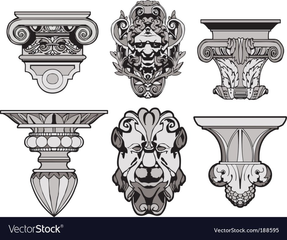 Капитель колонны вектор