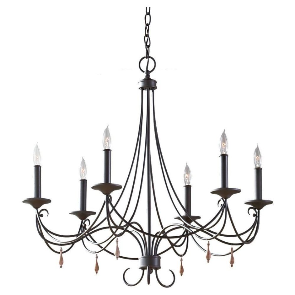 25020/6 Grey+Iron+Wood 6*e27 люстра *