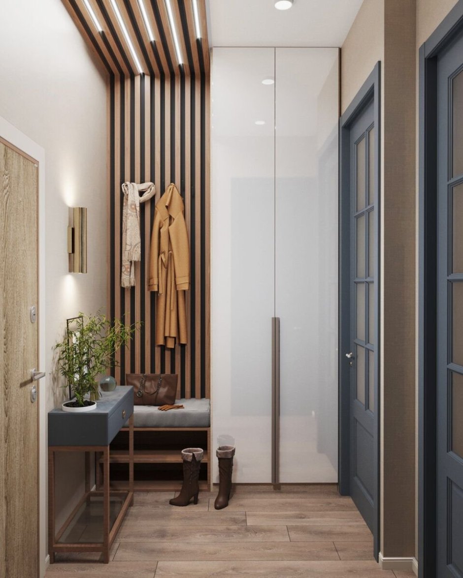 Прихожая с рейками