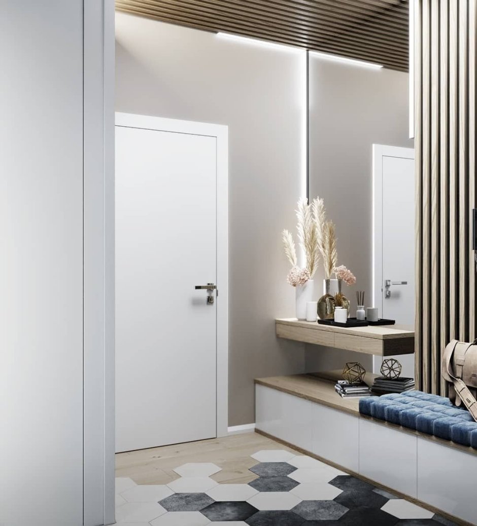 Прихожая с рейками