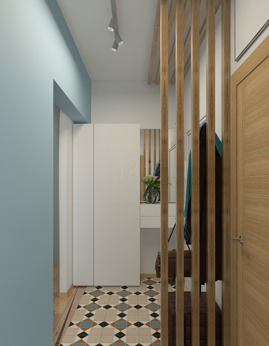 Прихожая с рейками