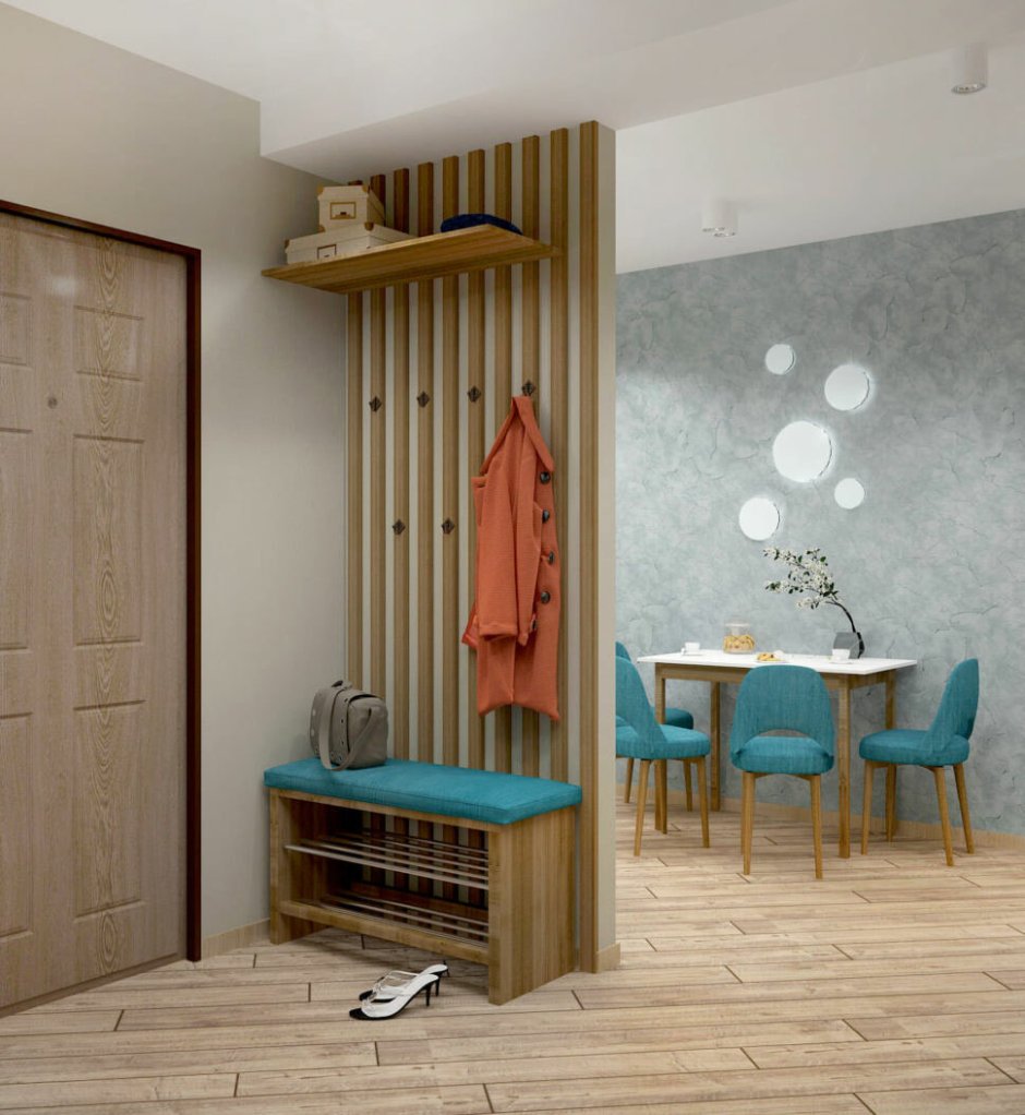 Вешалка из реек в прихожую